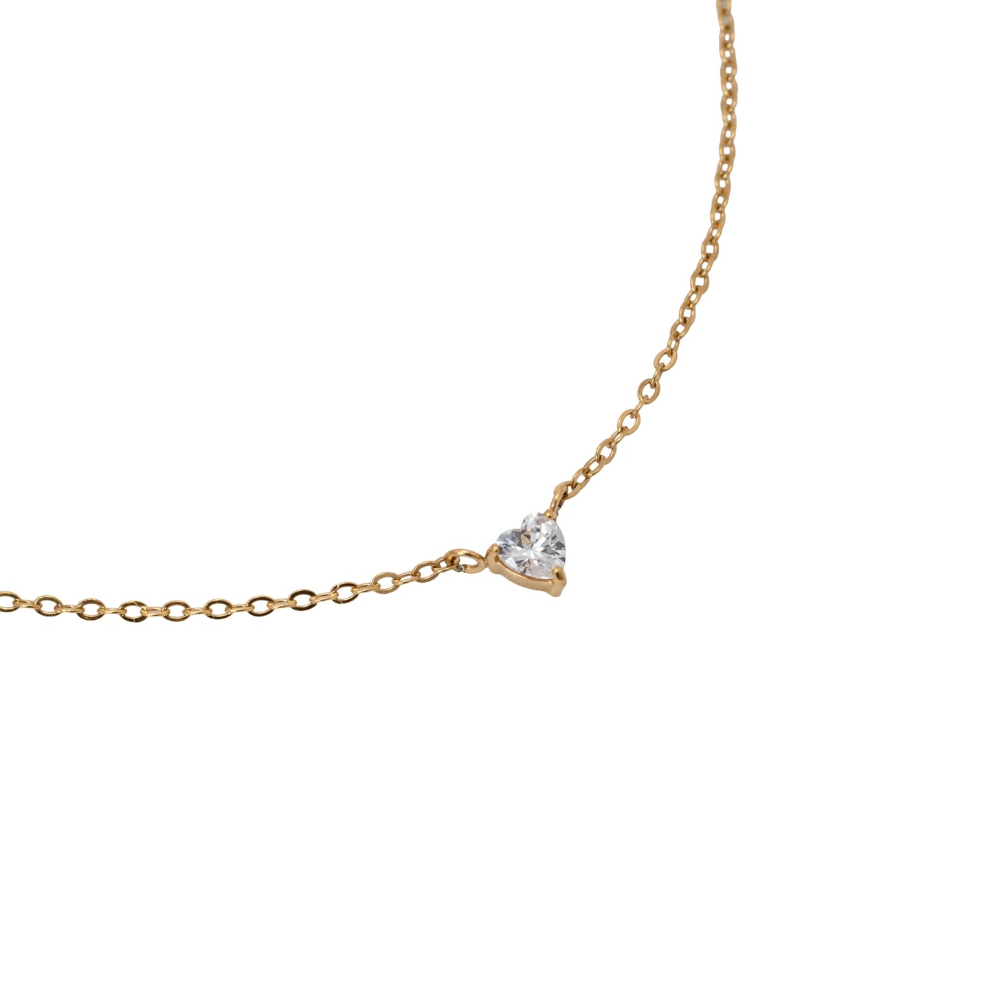 4MM HEART SOLITAIRE NECKLACE
