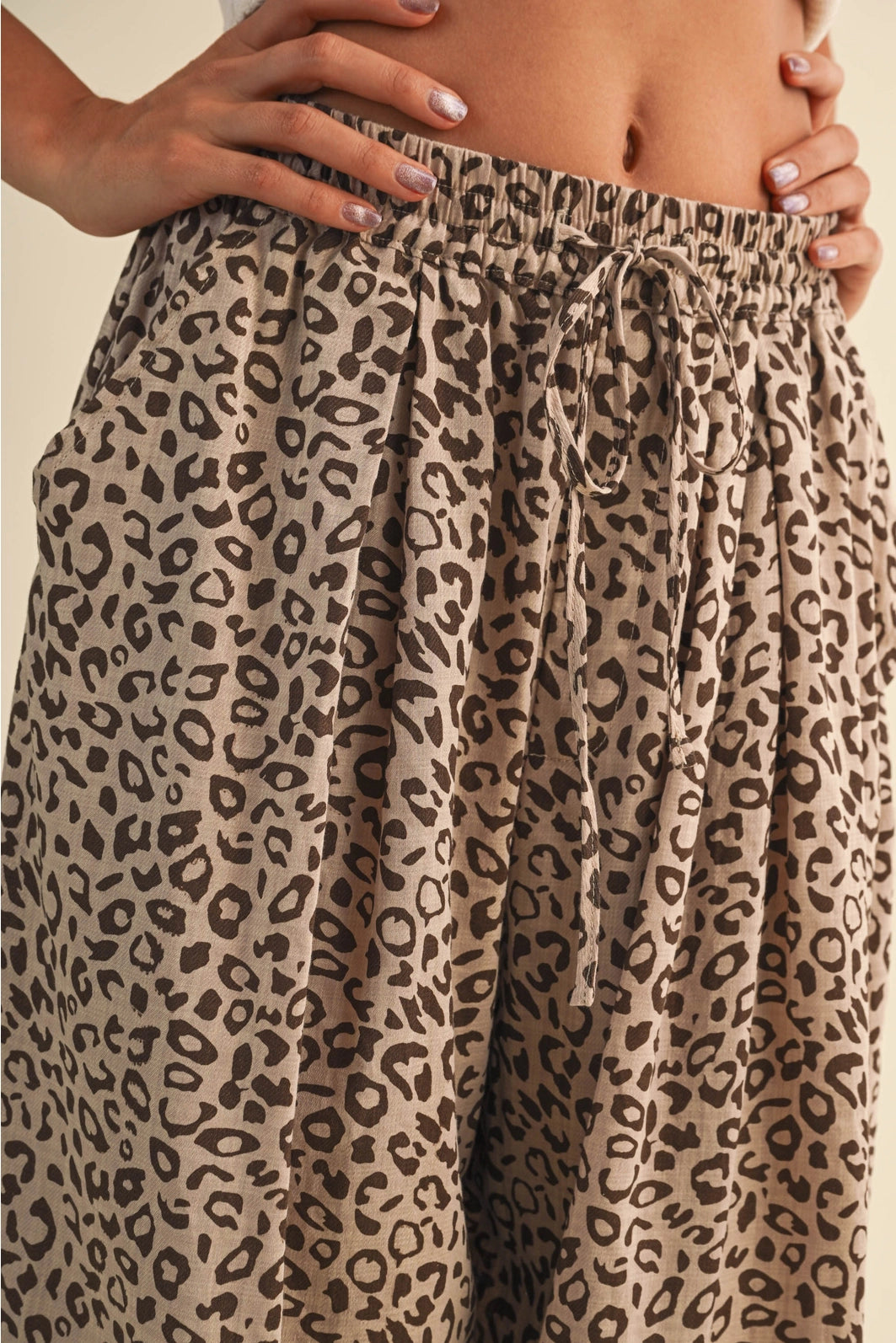 LEOPARD GAUZE BALLOON PANTS