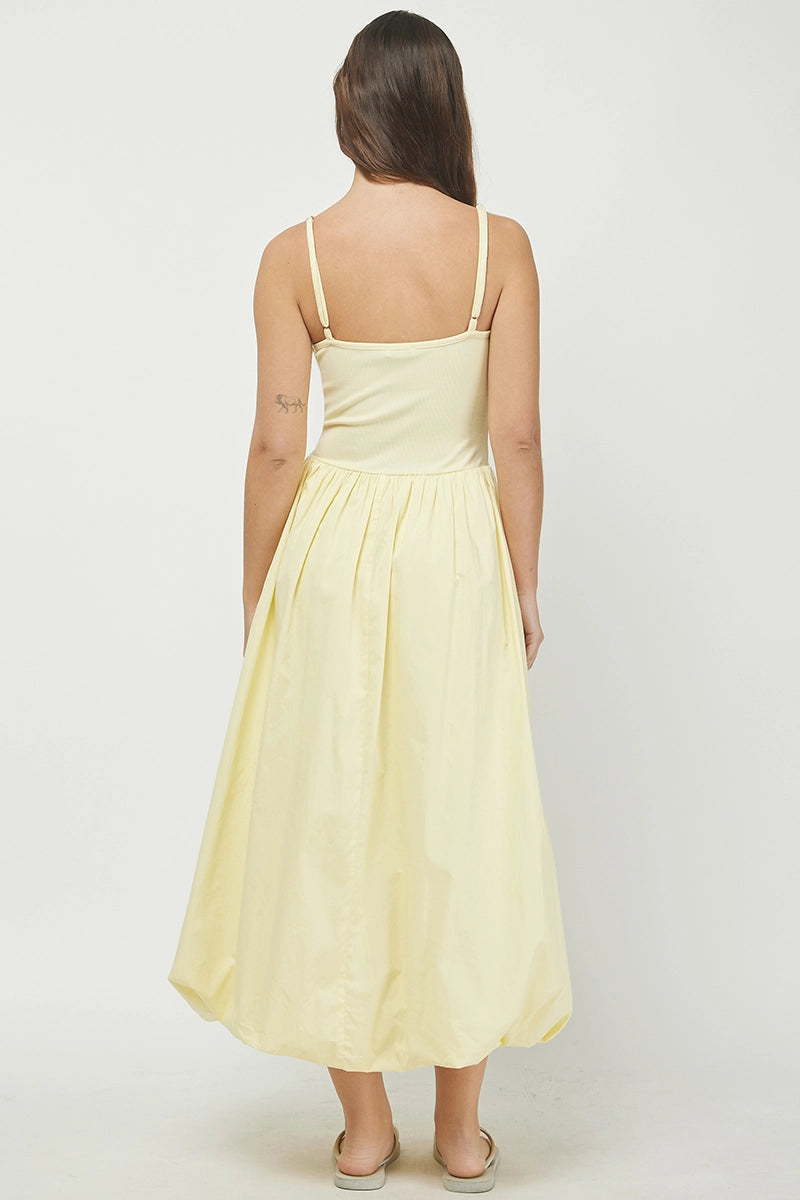 PALE YELLOW BUBBLE MAXI DRESS