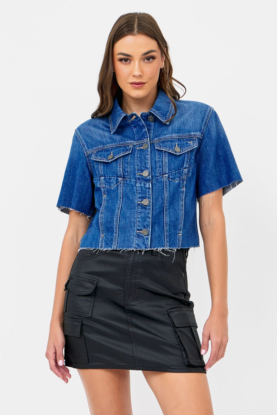 SHORT SLEEVE CROP JACKET