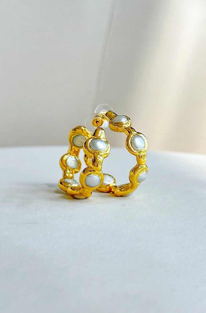 PARADISE PEARL HOOP EARRINGS