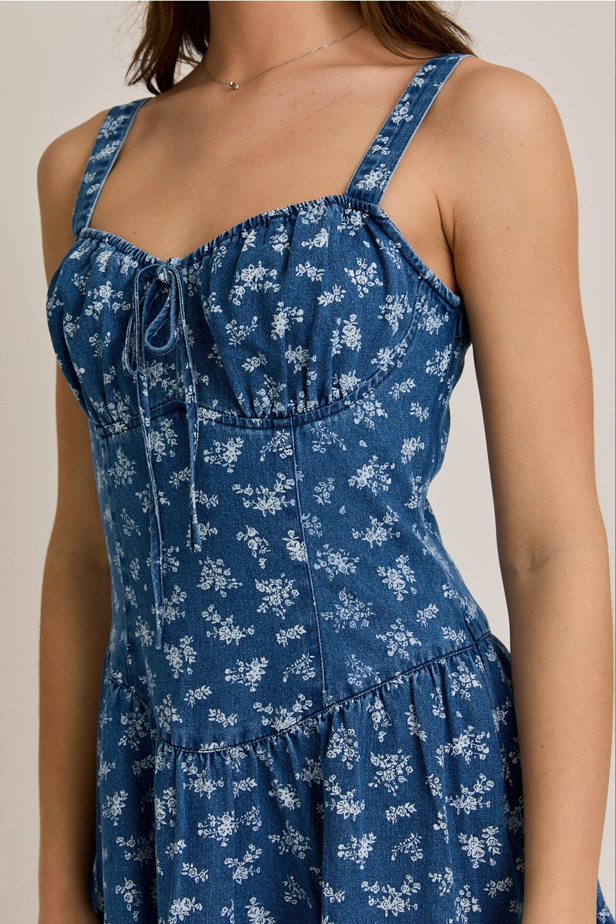 SWEETHEART CORSET DENIM DRESS
