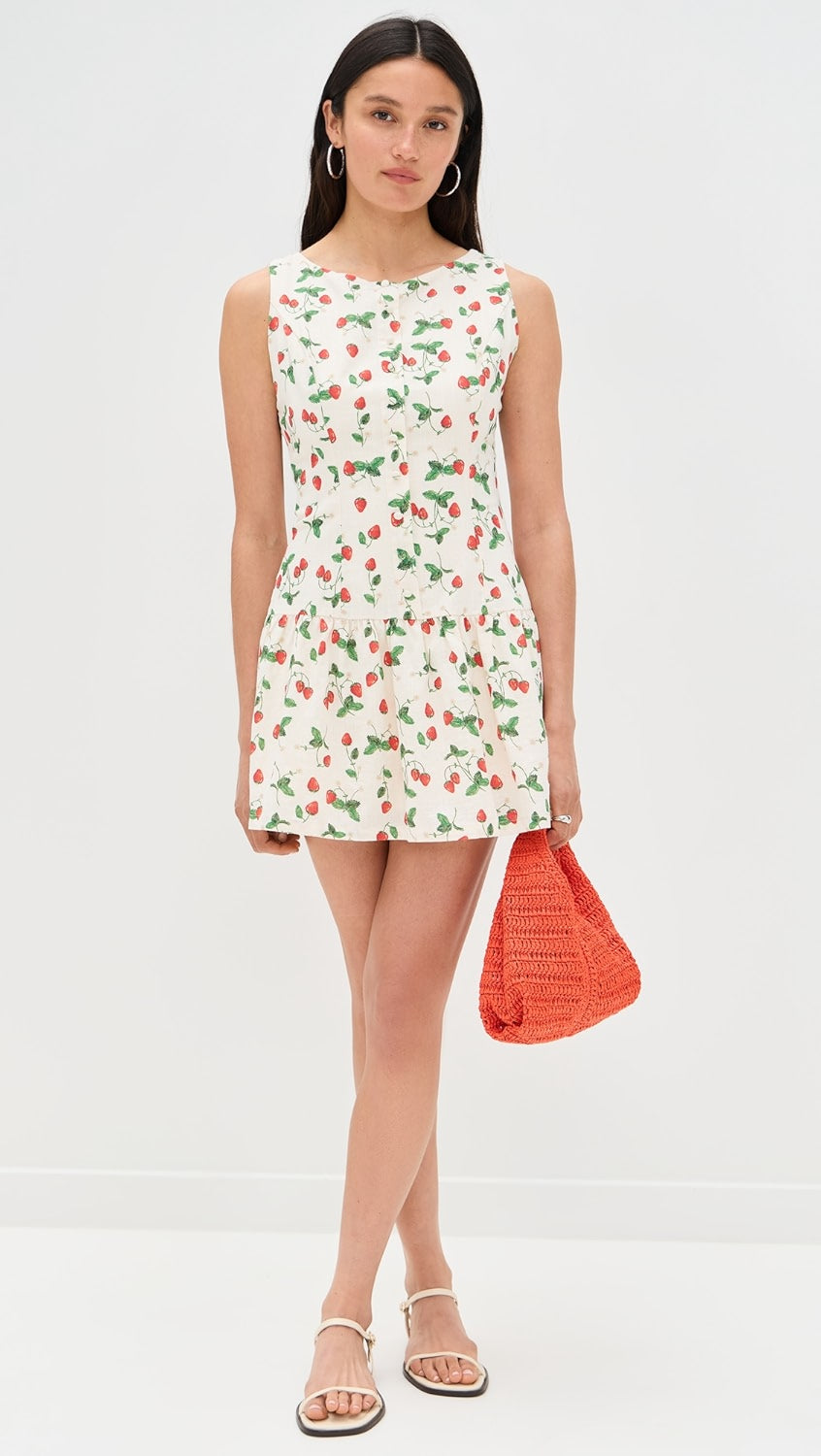 CREAM STRAWBERRY DRESS