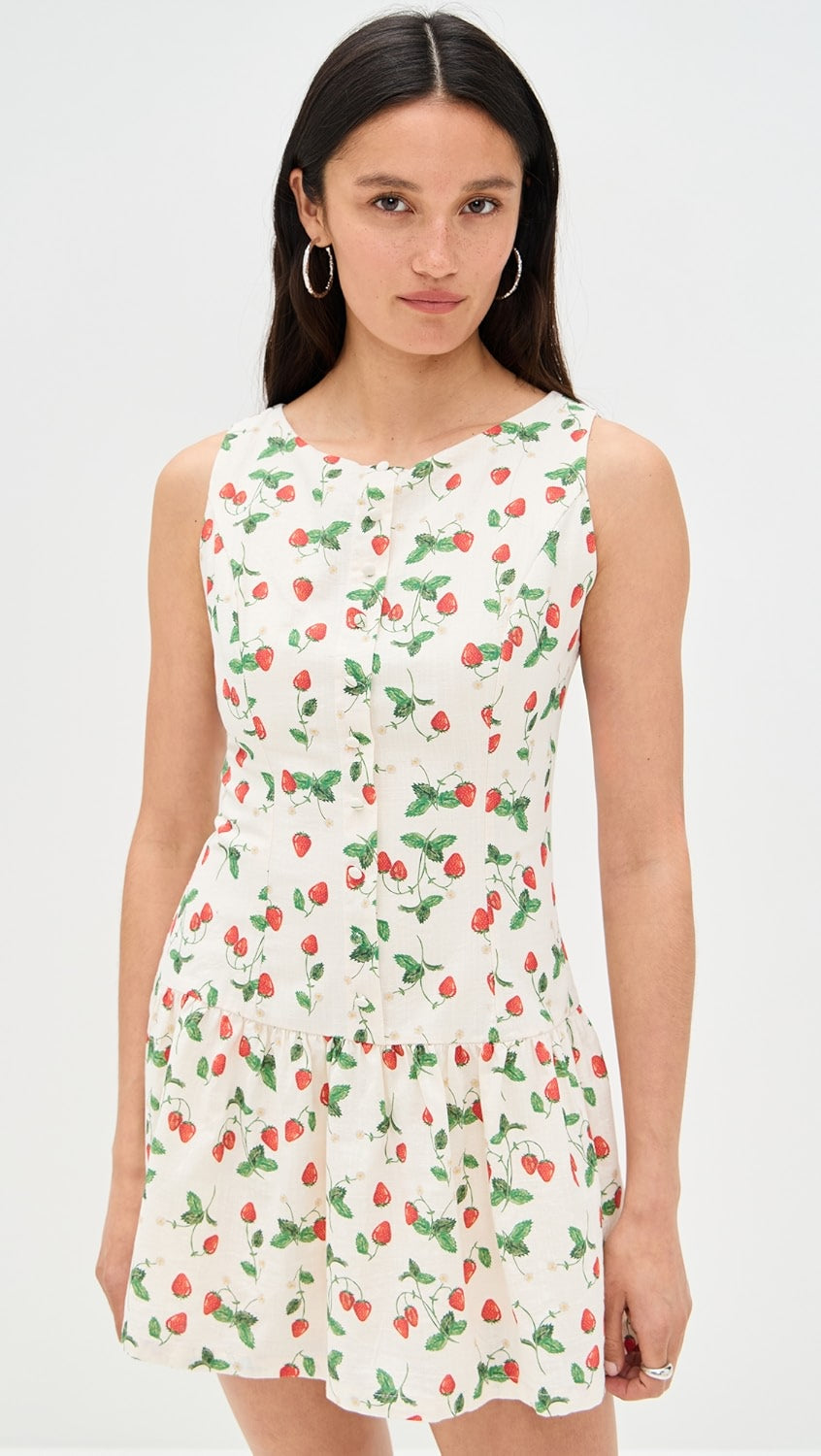CREAM STRAWBERRY DRESS