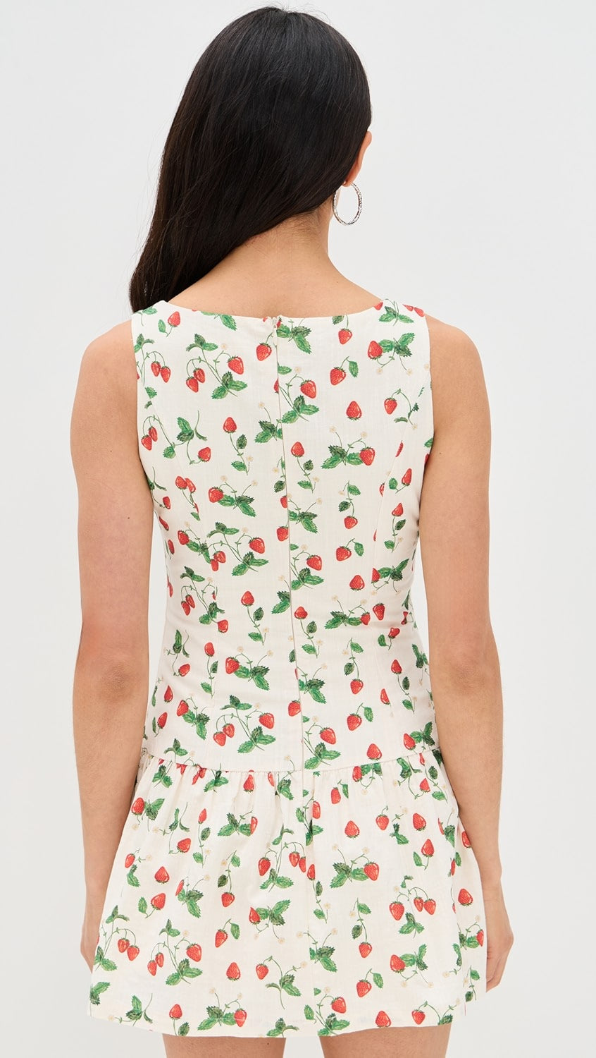 CREAM STRAWBERRY DRESS