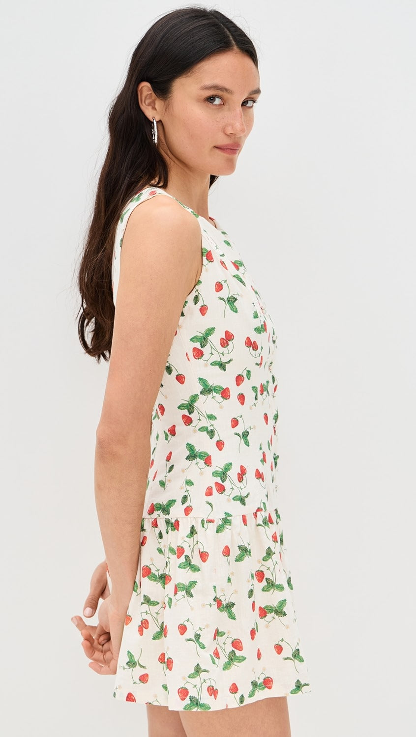 CREAM STRAWBERRY DRESS