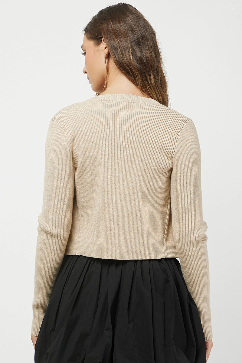 TWO PIECE KHAKI SWEATER SET
