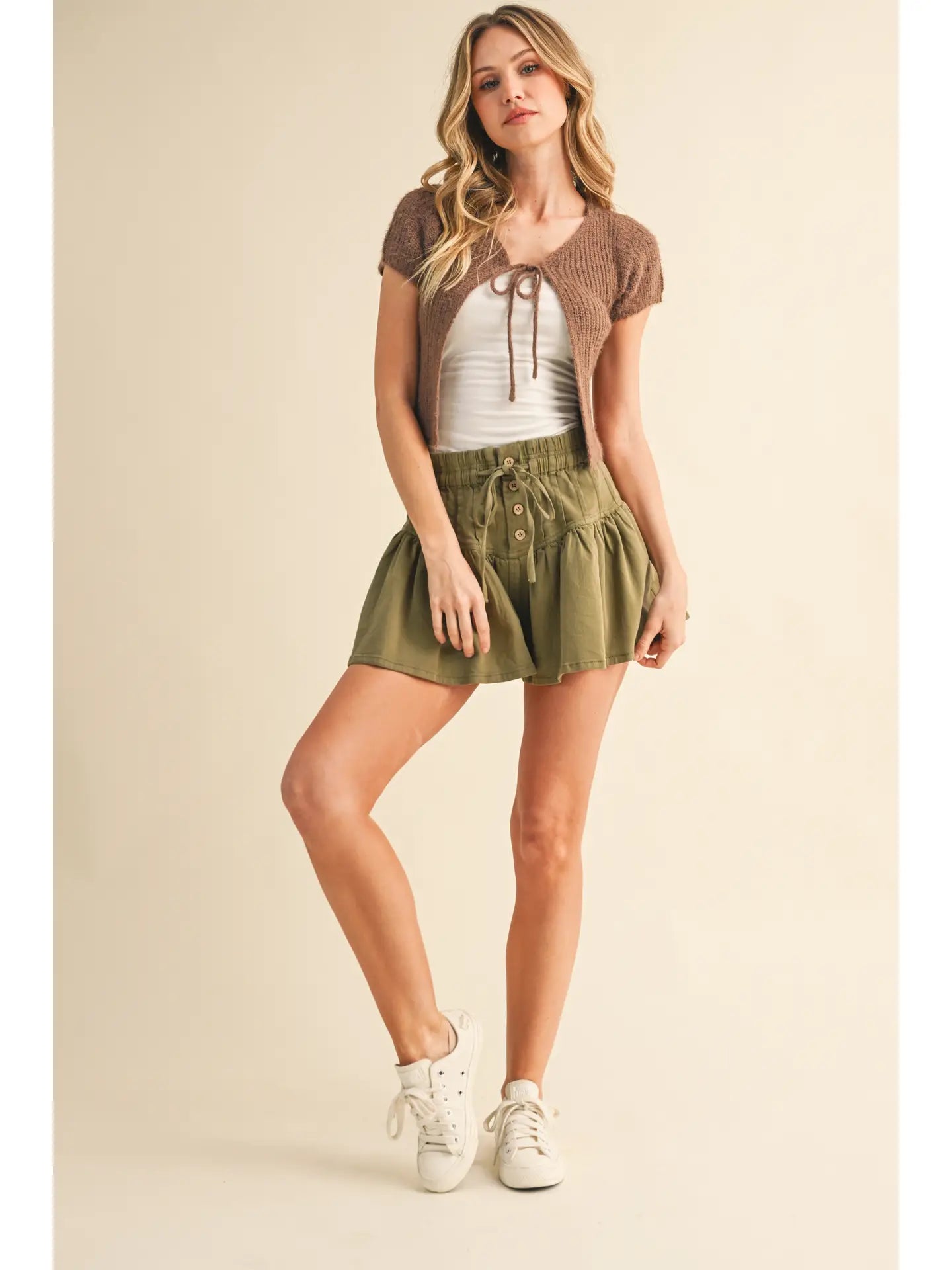 MOCHA SHORT SLEEVE SWEATER