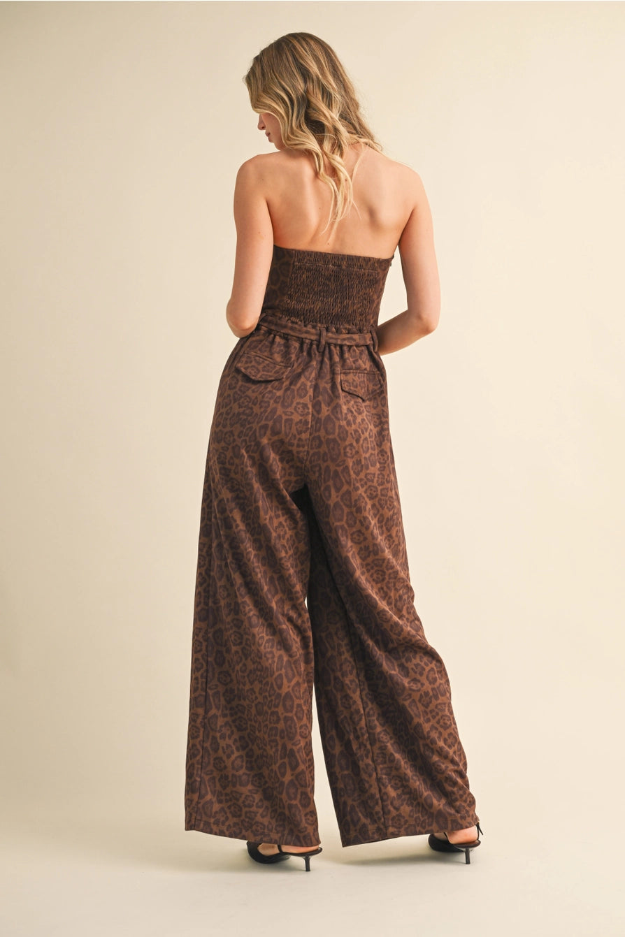 LEOPARD SUEDE JUMPSUIT