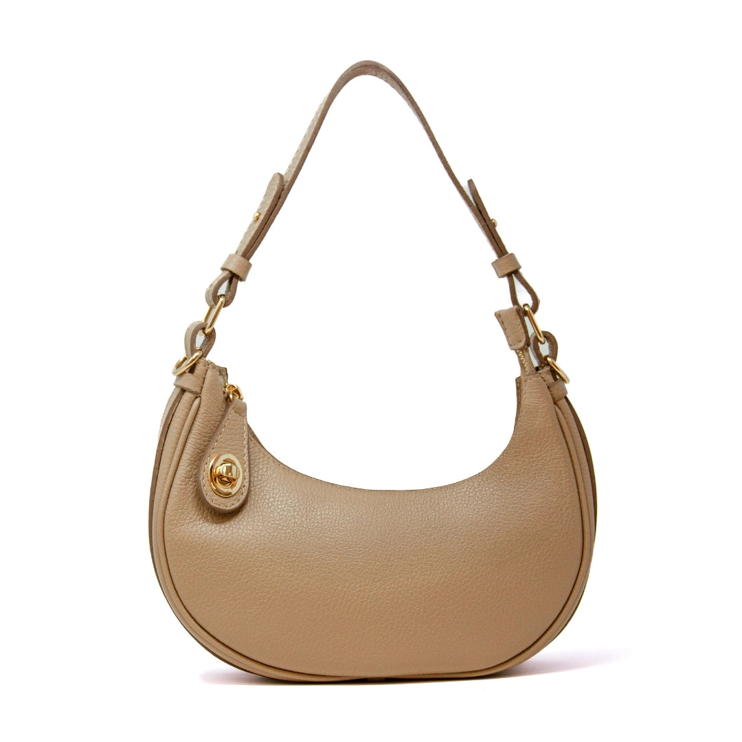 GENUINE LEATHER HALF MOON BAG