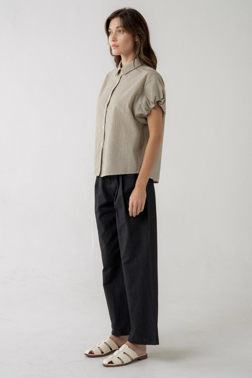 PUFF SLEEVE BOTTON DOWN BLOUSE