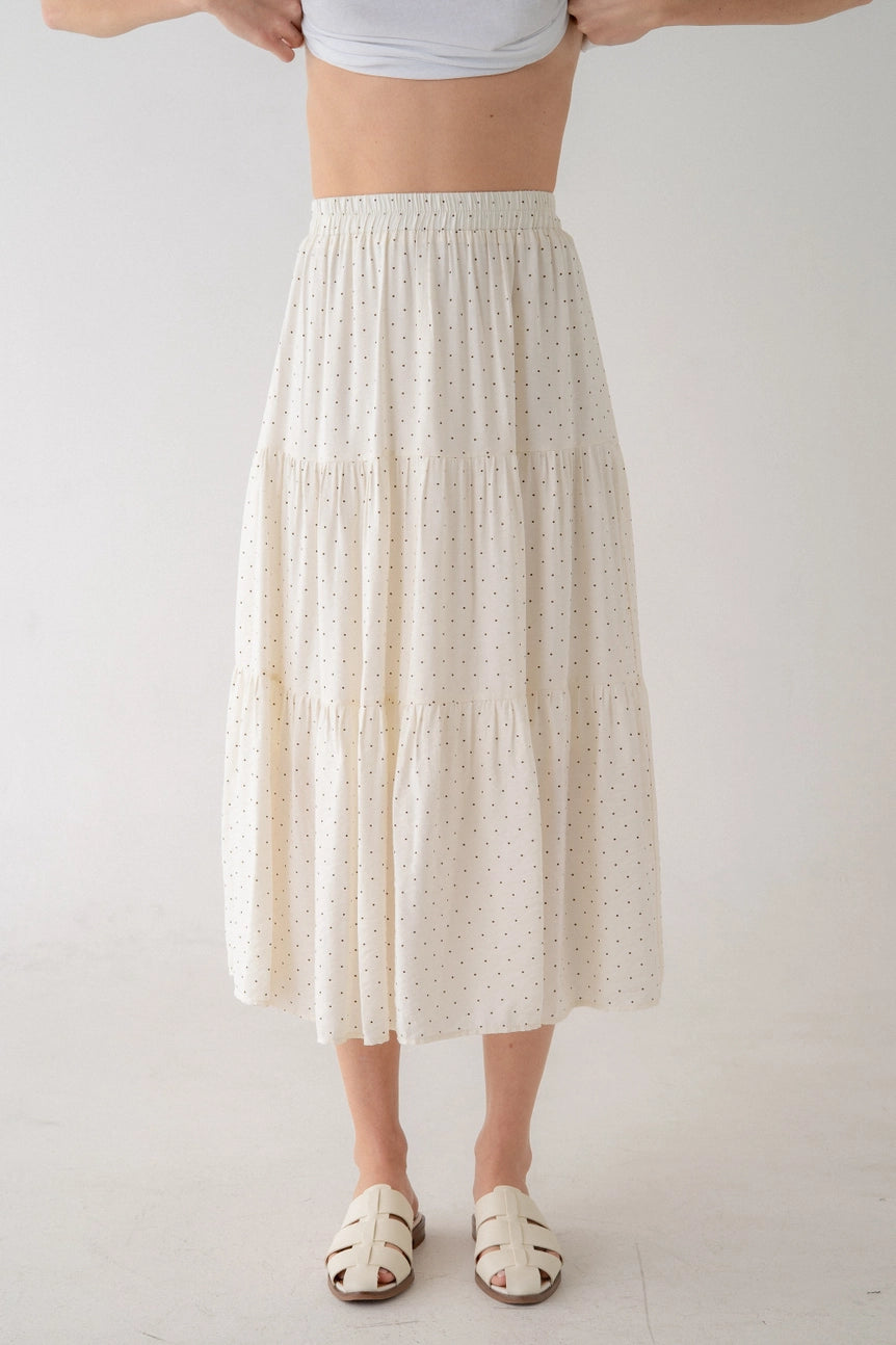 MICRO DOT TIERED SKIRT
