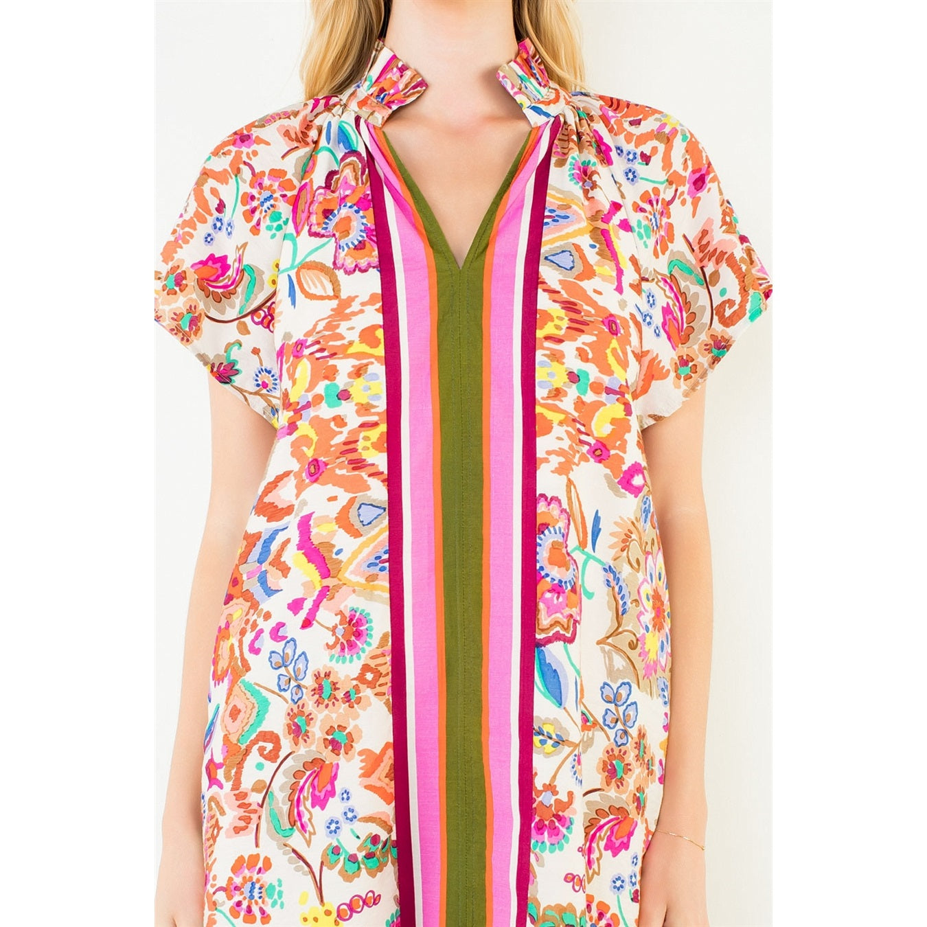 SHORT SLEEVE FLOWER DRESS