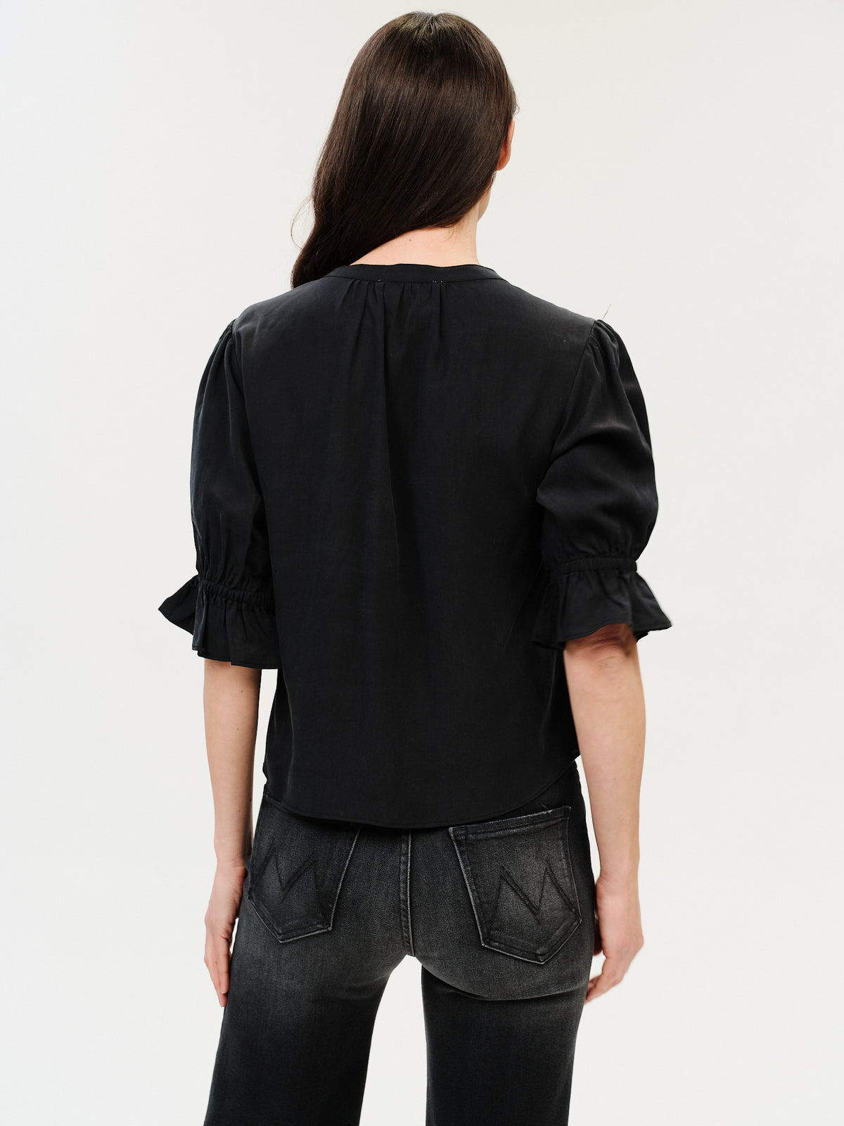 JOSIE V-NECK FLUTTER SLEEVE TOP