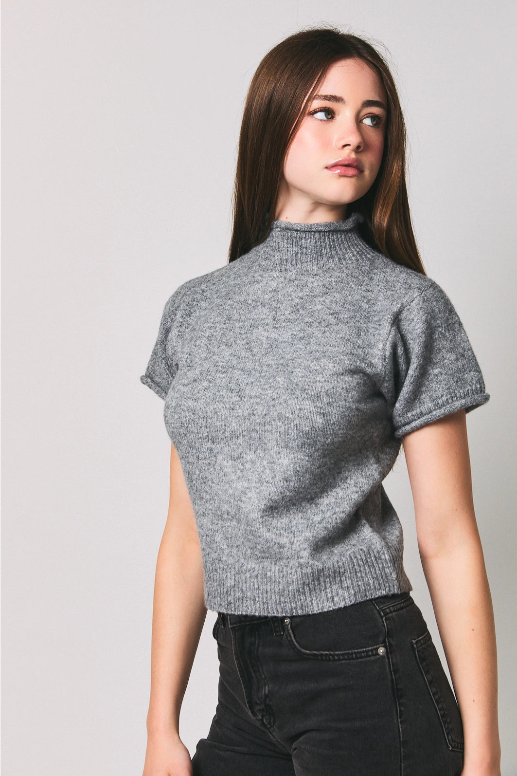 SOFT MOCK NECK KNIT TOP