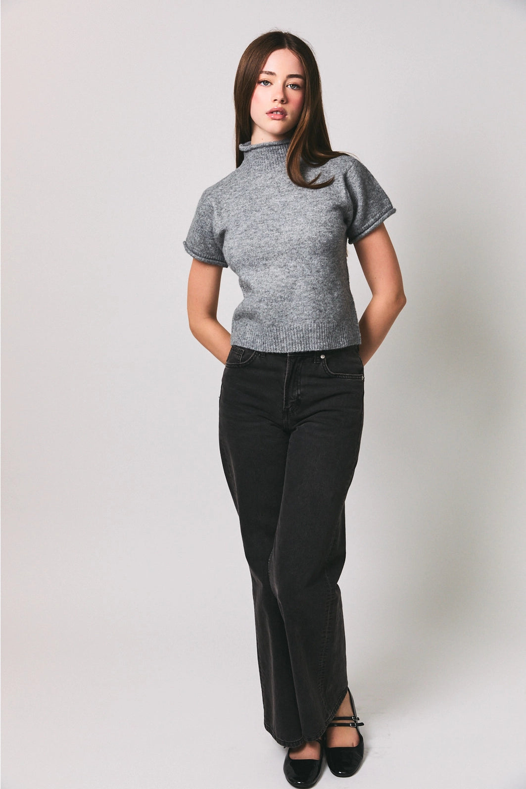 SOFT MOCK NECK KNIT TOP