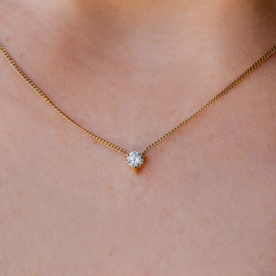 4MM ROUND SOLITAIRE NECKLACE