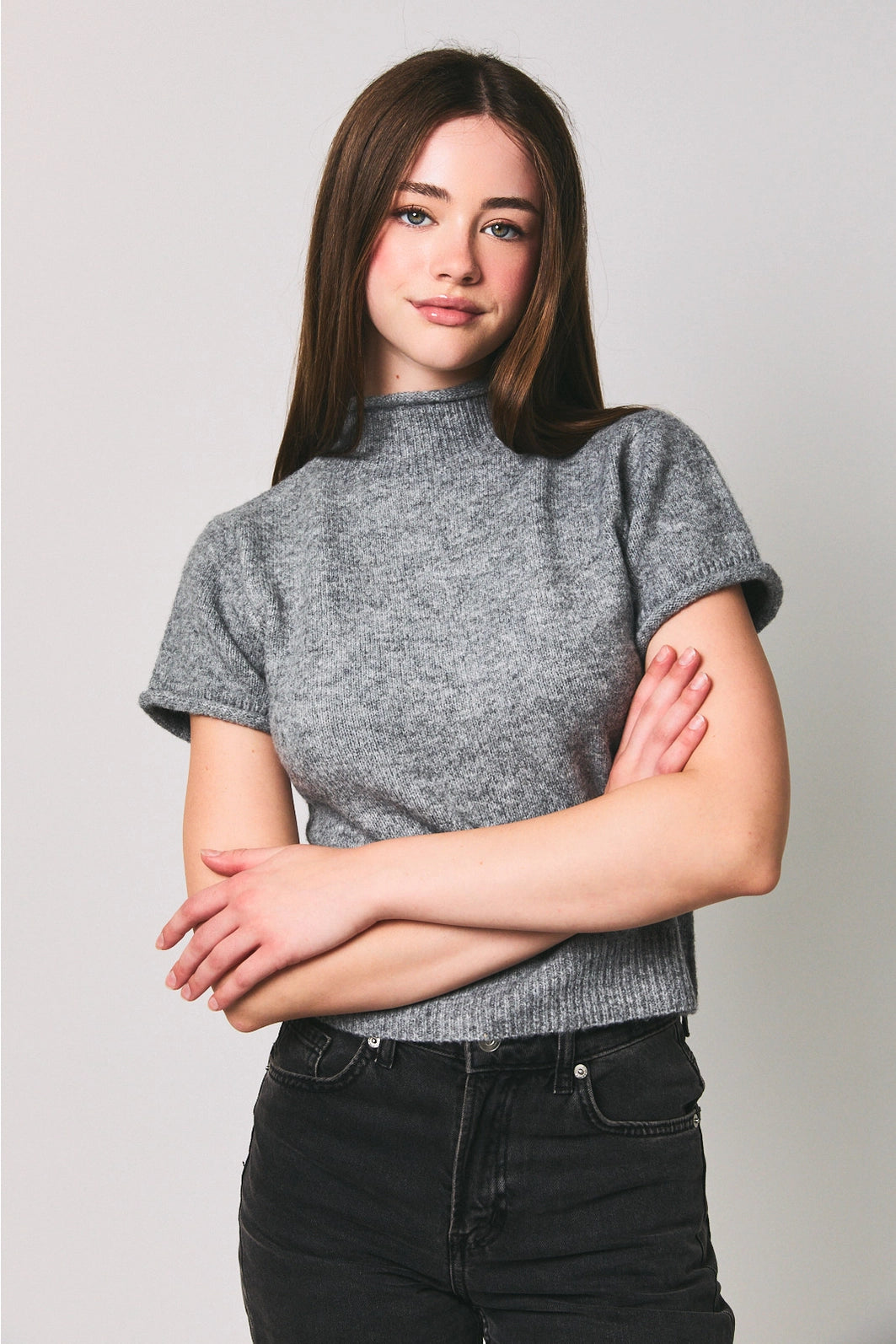 SOFT MOCK NECK KNIT TOP