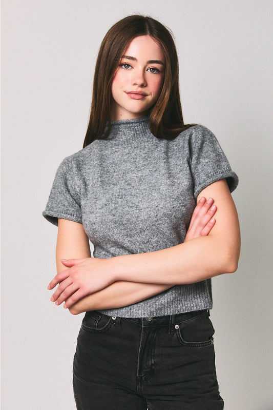 SOFT MOCK NECK KNIT TOP