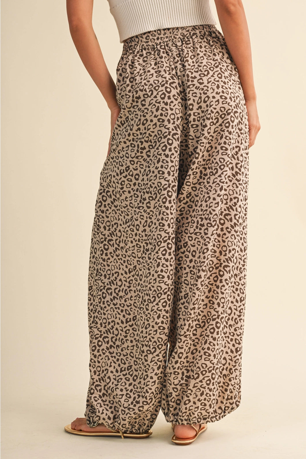 LEOPARD GAUZE BALLOON PANTS