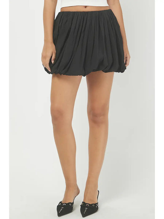 BLACK BUBBLE MINI SKIRT