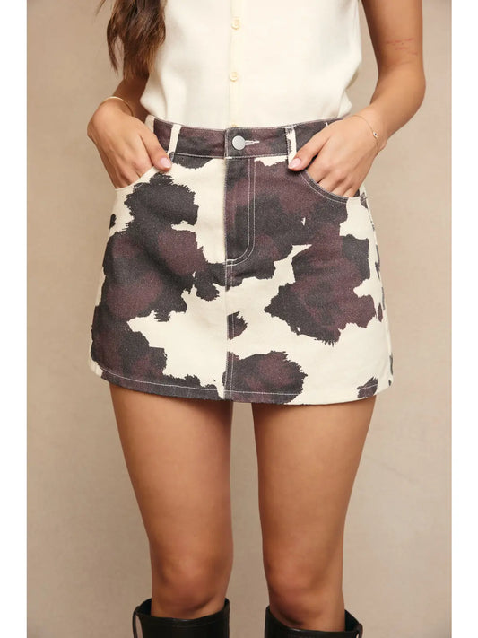 ANIMAL PRINT MINI SKIRT