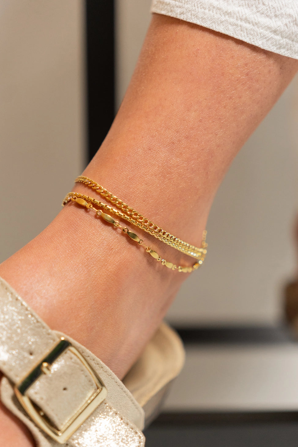 GOLD TRIPLE ANKLET