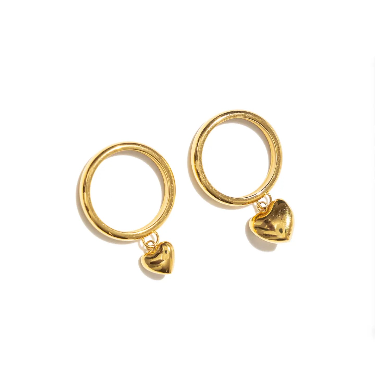 PUFFY HEART DOUBLE RING
