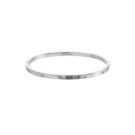 SILVER DIAMOND BANGLE