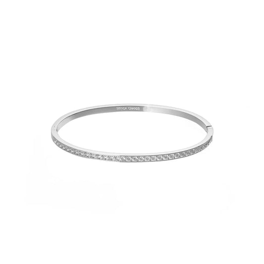 SILVER LINED DIAMOND BANGLE