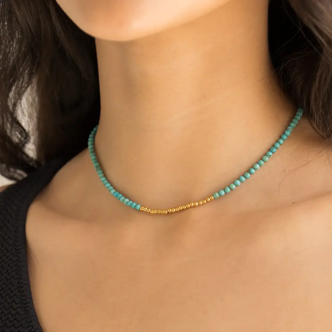 TURQUOISE BEADED NECKLACE