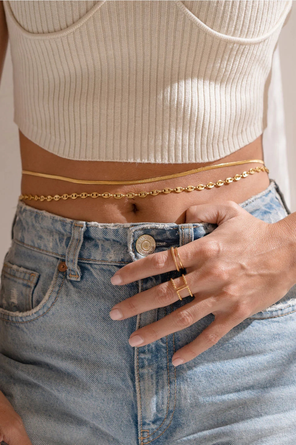 HERRINGBONE BELLY CHAIN