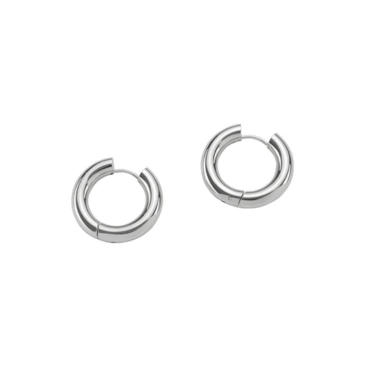 SILVER CHUNKY HOOP