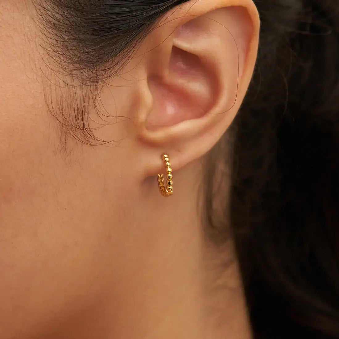 DAINTY BEADED HOOP