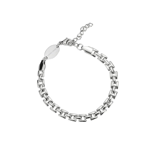 SILVER SQUARED CHAIN BRACELET
