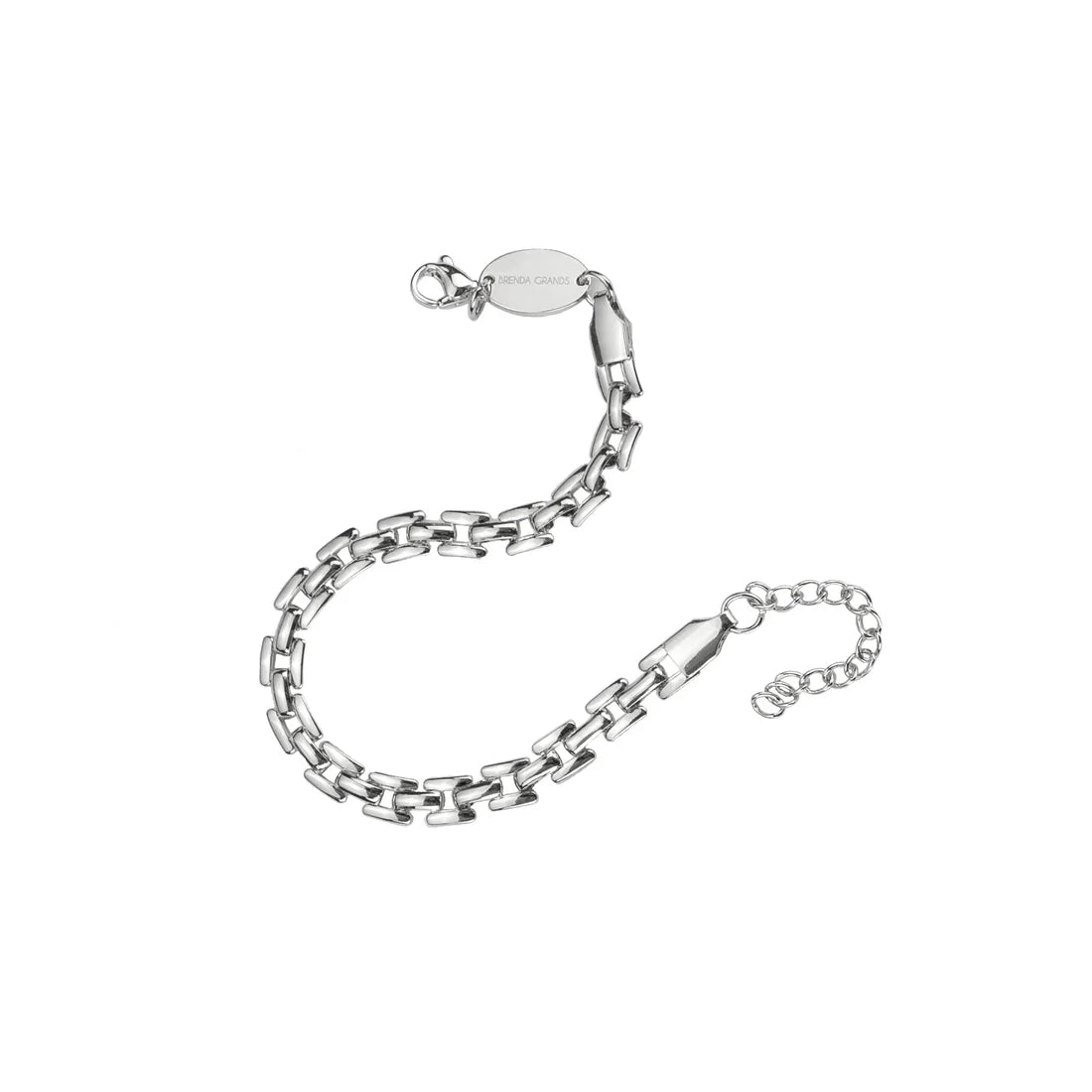 SILVER SQUARED CHAIN BRACELET