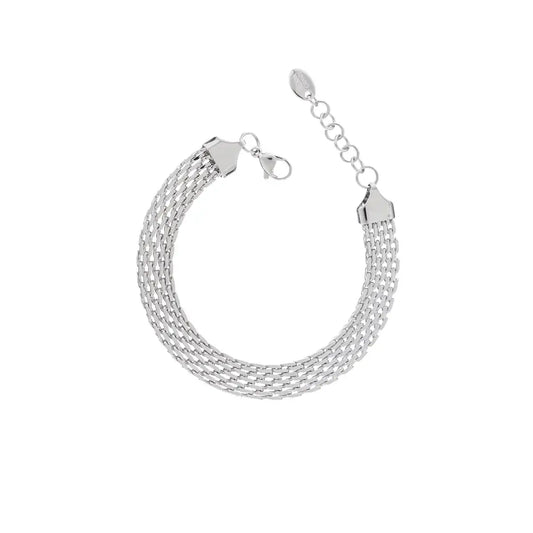 SILVER BRAIDED BRACLET