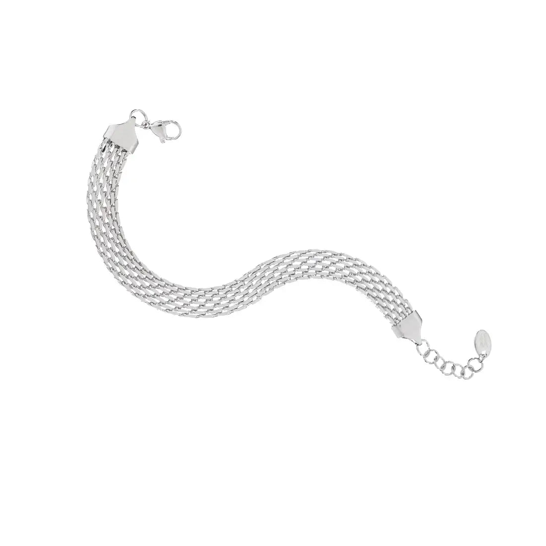 SILVER BRAIDED BRACLET