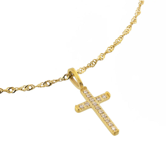 DIAMOND CROSS PENDANT NECKLACE