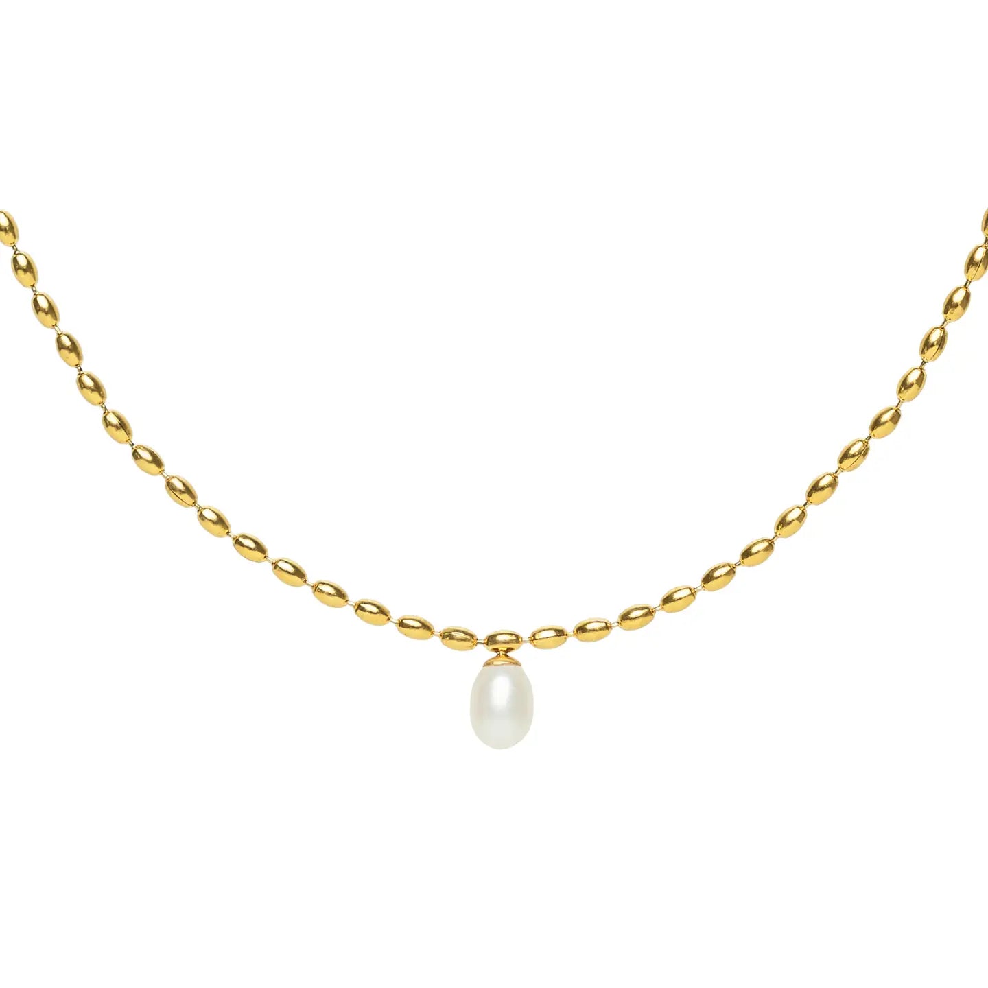 SCALLOPED PEARL NECKLACE