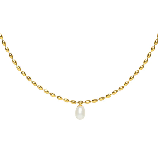 SCALLOPED PEARL NECKLACE
