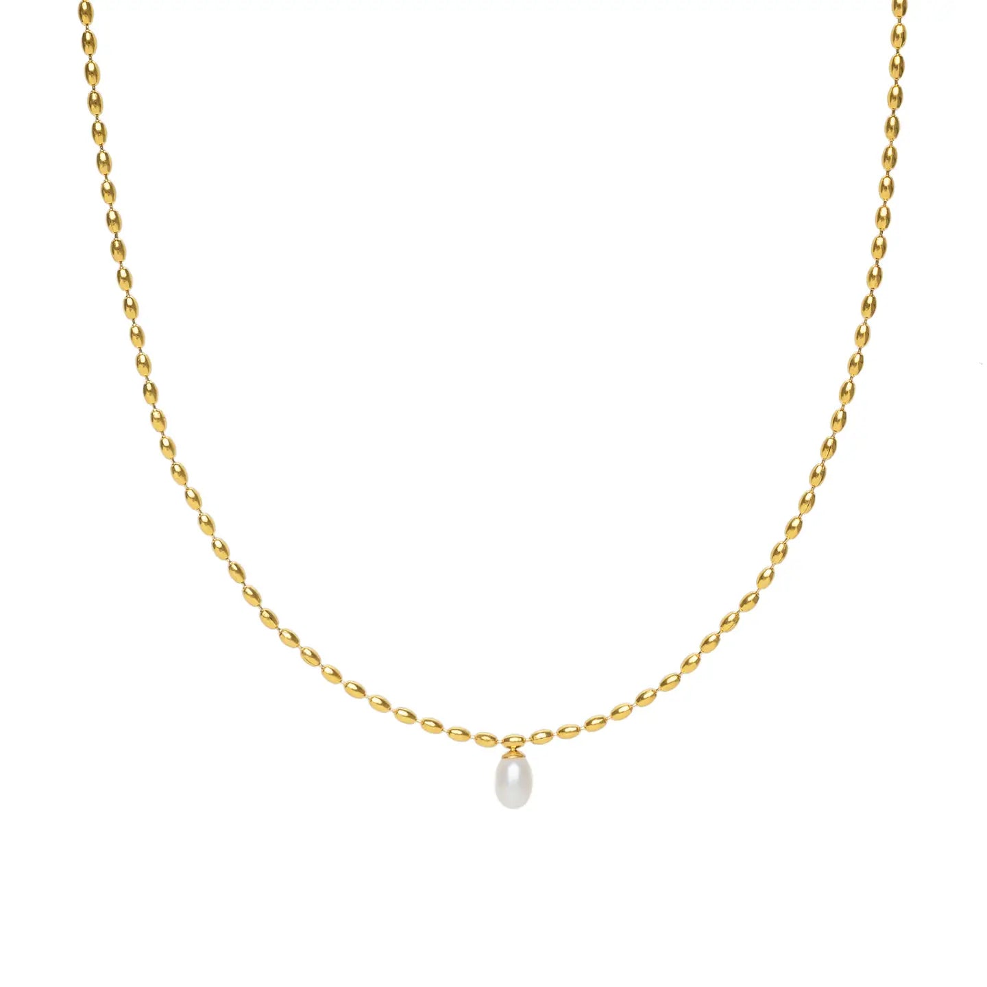 SCALLOPED PEARL NECKLACE