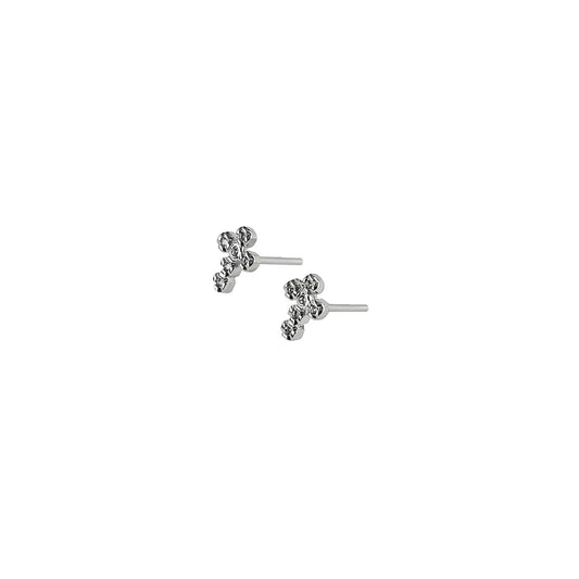 SILVER CROSS STUDS