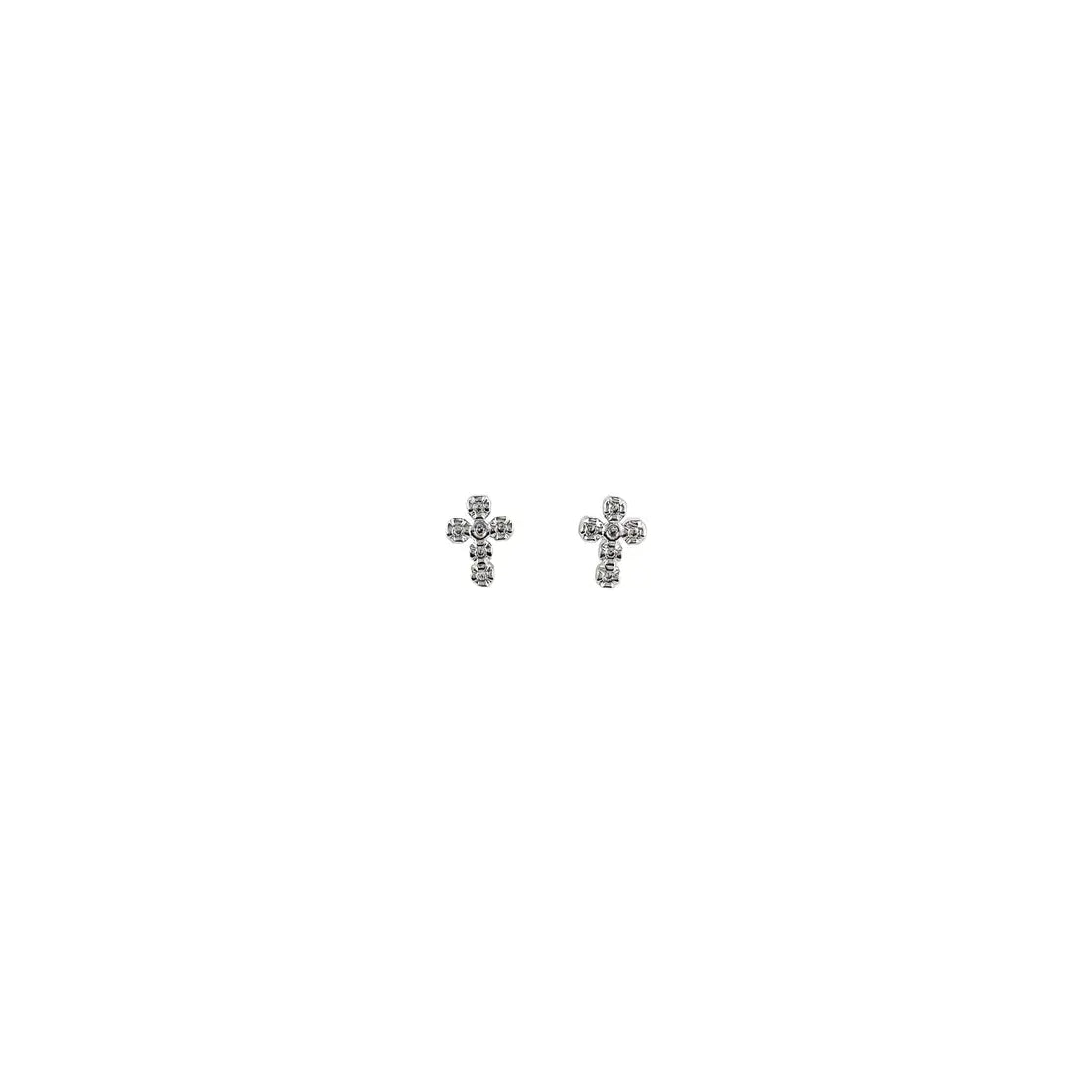 SILVER CROSS STUDS