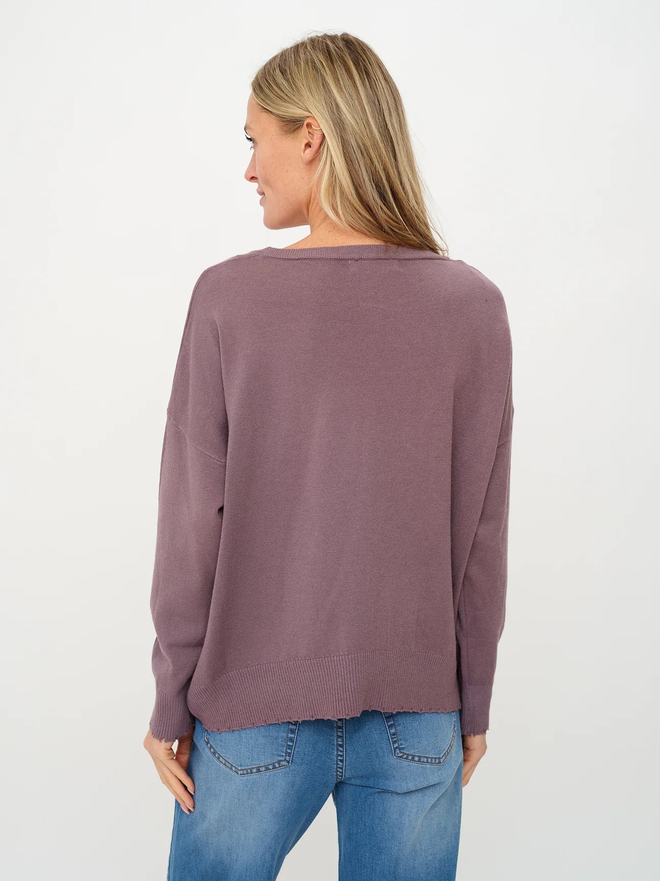 ANGII FRAYED SWEATER