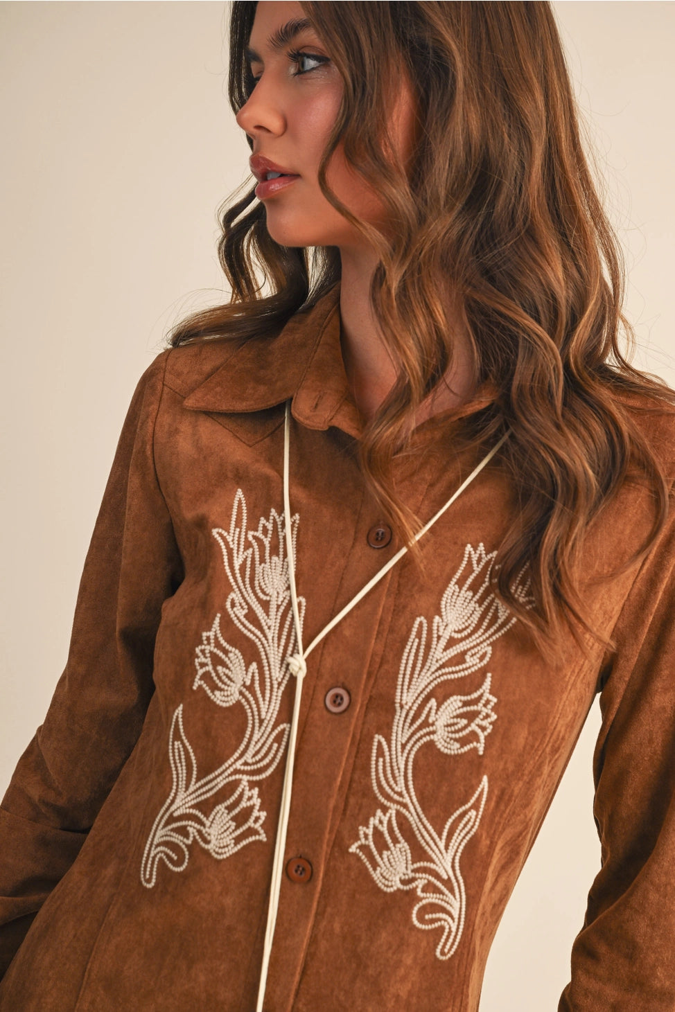 EMBROIDERED FLARE MINI DRESS
