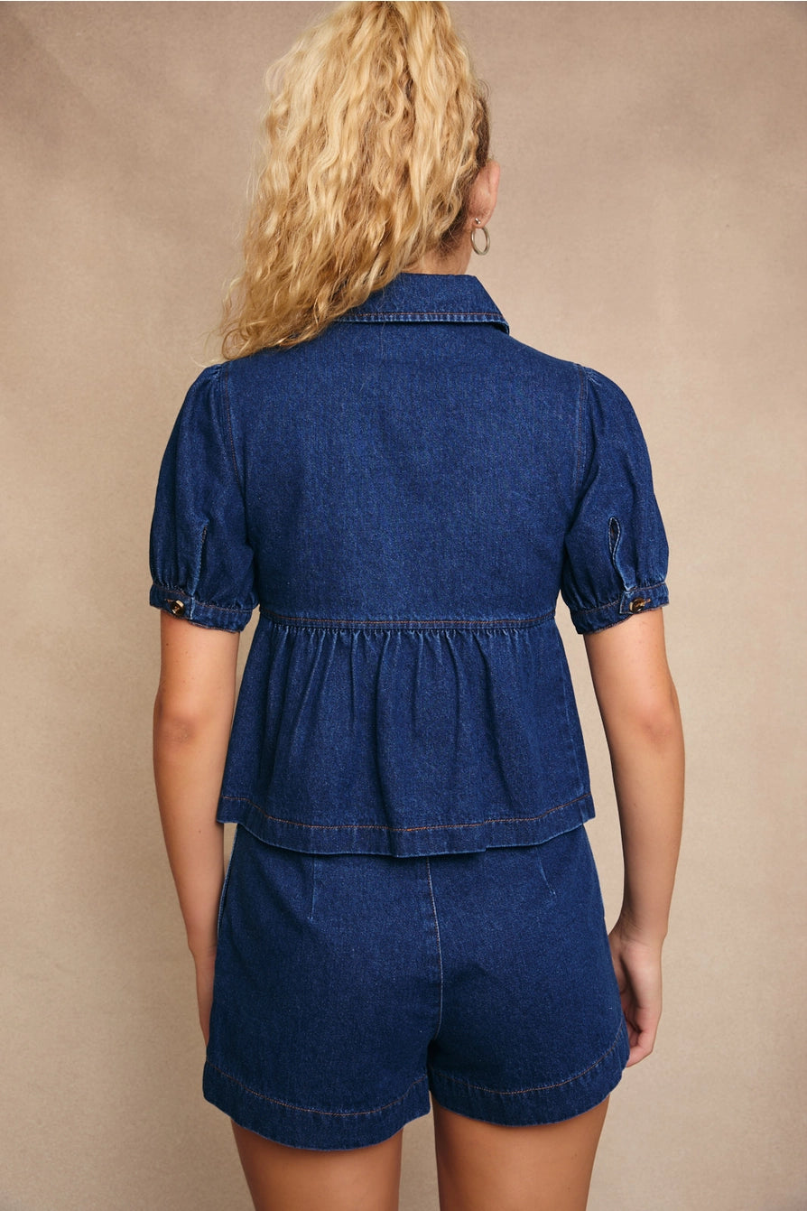 COLLAR TOP WITH SHORTS SET