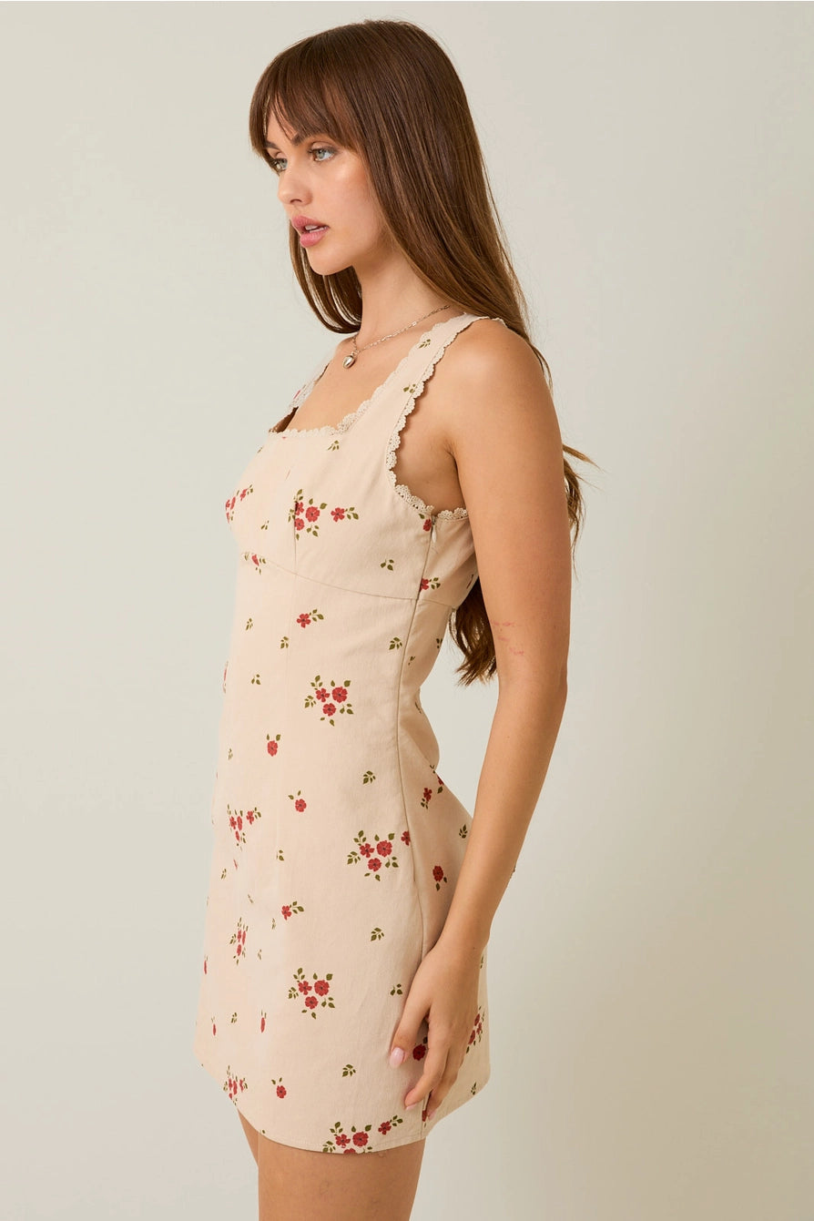 SQUARE NECK FLORAL DRESS