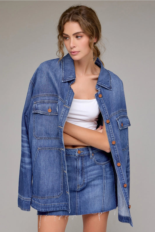 OVERSIZE DENIM SHACKET