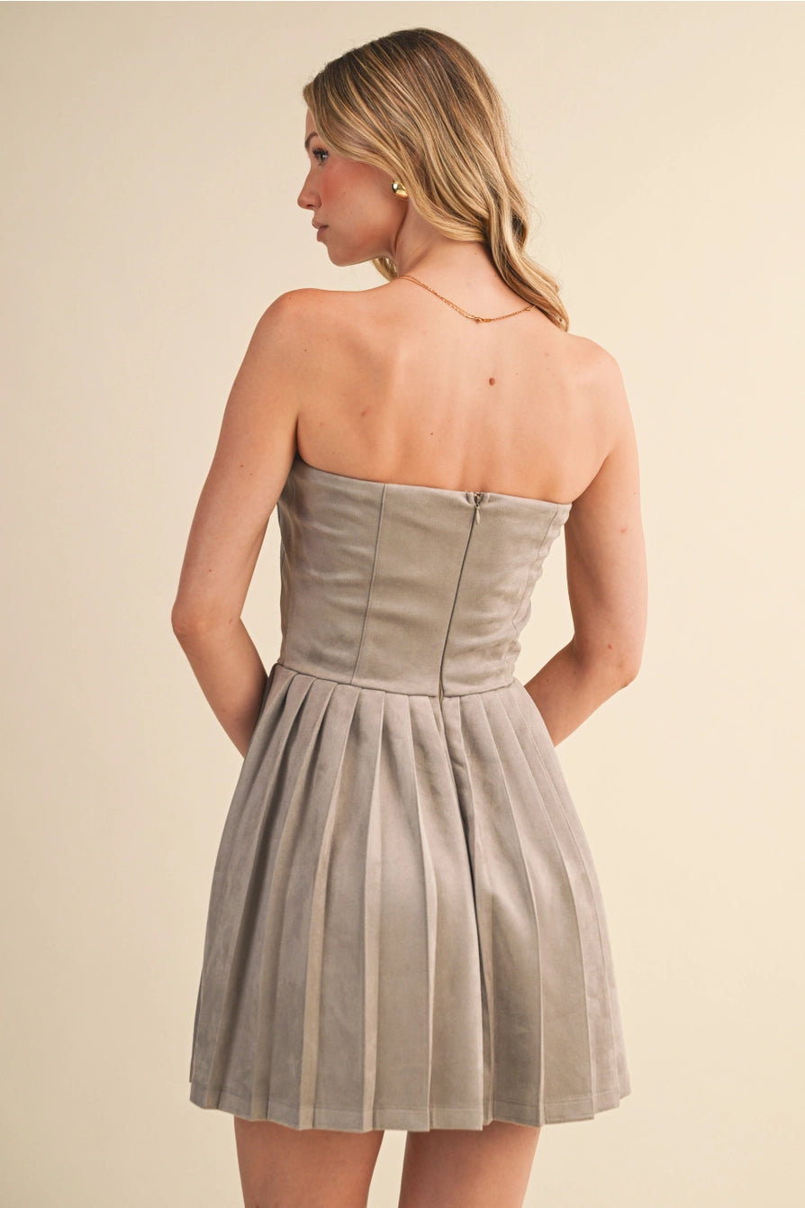 CEMENT SUEDE TUBE DRESS